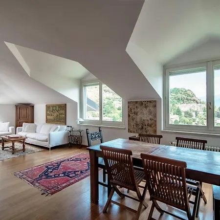 I D'a Charming Penthouse - View- Como- House-130 Mt-2 Double Bedrooms And 2 Double Bathrooms A Spacious Living Room-full Equipped Kitchen-private Garden And Terrace-private Covered Parking * Como